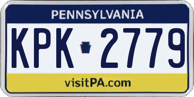 PA license plate KPK2779