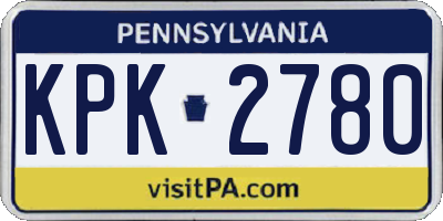 PA license plate KPK2780