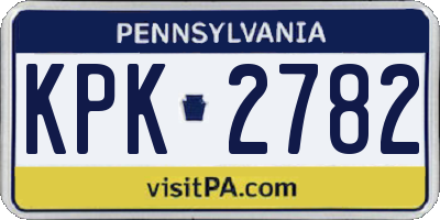 PA license plate KPK2782