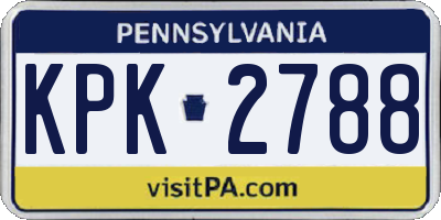 PA license plate KPK2788