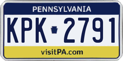 PA license plate KPK2791