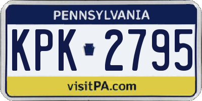 PA license plate KPK2795
