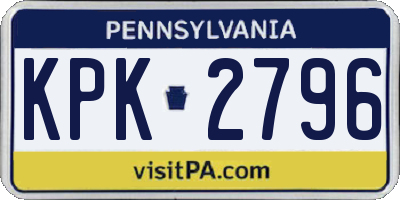 PA license plate KPK2796