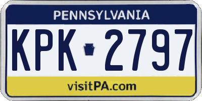 PA license plate KPK2797