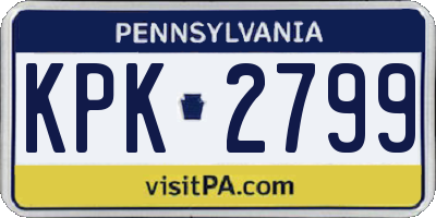 PA license plate KPK2799