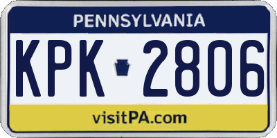 PA license plate KPK2806
