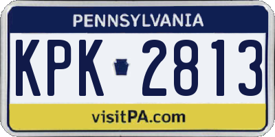 PA license plate KPK2813