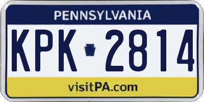 PA license plate KPK2814