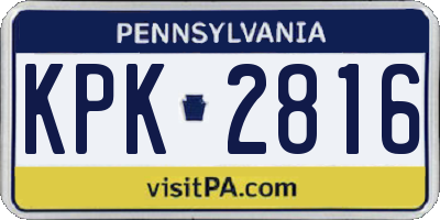 PA license plate KPK2816