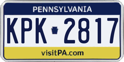 PA license plate KPK2817