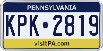 PA license plate KPK2819