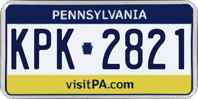PA license plate KPK2821