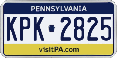 PA license plate KPK2825