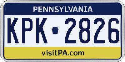 PA license plate KPK2826