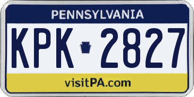 PA license plate KPK2827