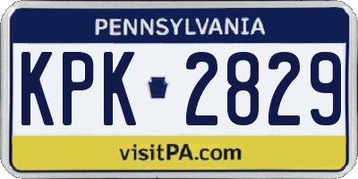 PA license plate KPK2829