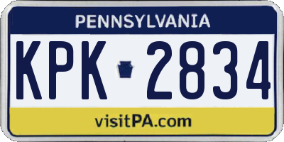 PA license plate KPK2834
