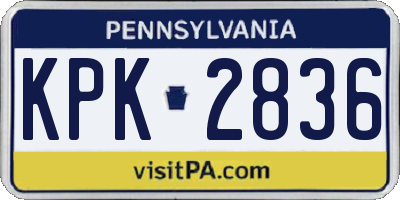 PA license plate KPK2836