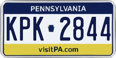PA license plate KPK2844