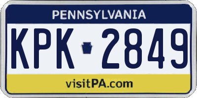 PA license plate KPK2849