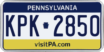 PA license plate KPK2850
