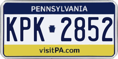 PA license plate KPK2852
