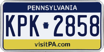 PA license plate KPK2858