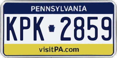 PA license plate KPK2859