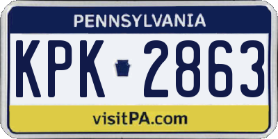 PA license plate KPK2863