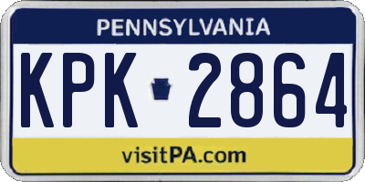 PA license plate KPK2864