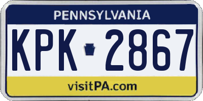 PA license plate KPK2867