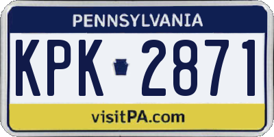 PA license plate KPK2871