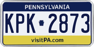 PA license plate KPK2873