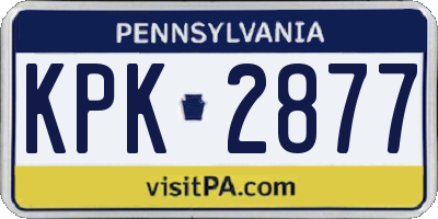 PA license plate KPK2877