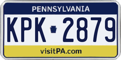 PA license plate KPK2879