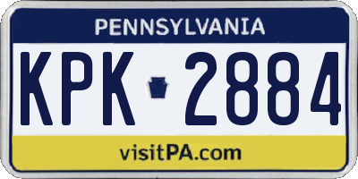 PA license plate KPK2884