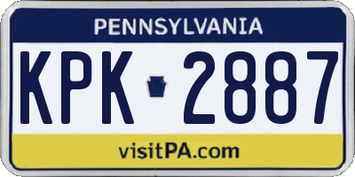 PA license plate KPK2887