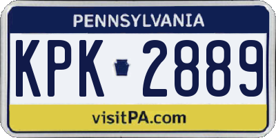 PA license plate KPK2889
