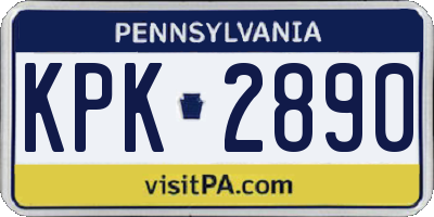 PA license plate KPK2890