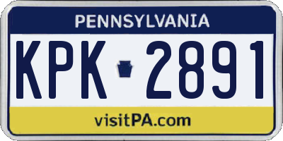 PA license plate KPK2891