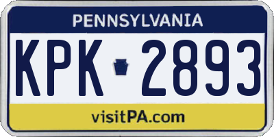 PA license plate KPK2893