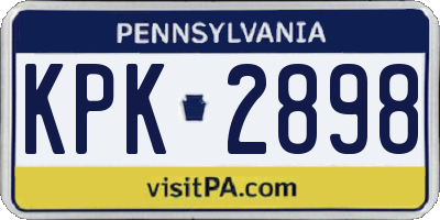 PA license plate KPK2898