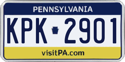 PA license plate KPK2901