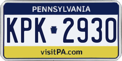 PA license plate KPK2930
