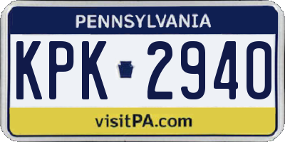 PA license plate KPK2940