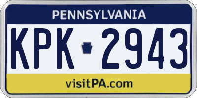 PA license plate KPK2943