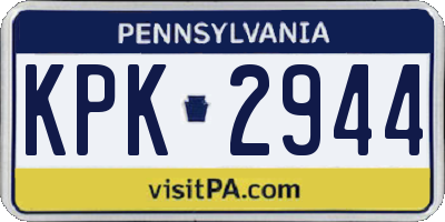 PA license plate KPK2944