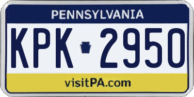 PA license plate KPK2950