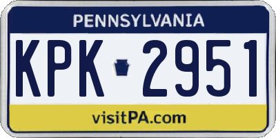 PA license plate KPK2951