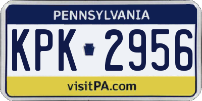 PA license plate KPK2956